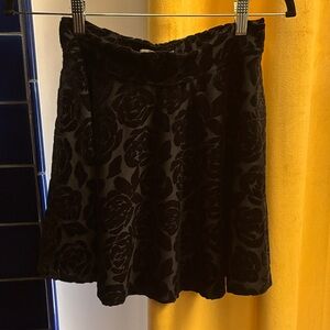 Abercrombie & Fitch Black Floral Skater Skirt